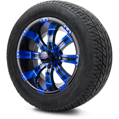 MODZ® 14" Tempest Blue and Black Wheels & Street Tires Combo
