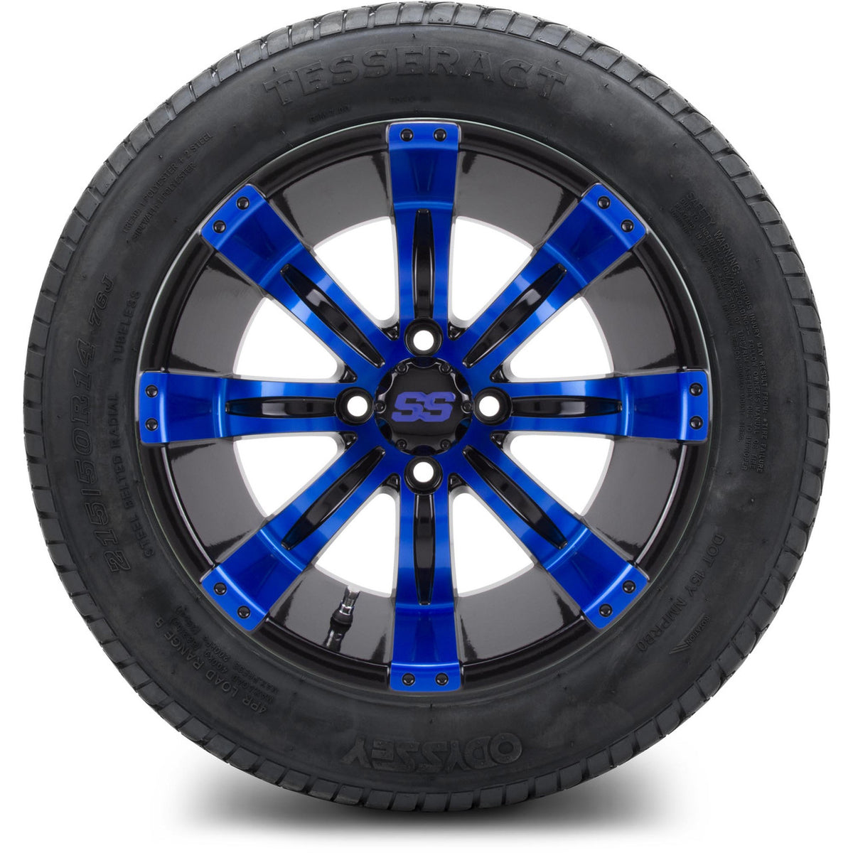 MODZ® 14" Tempest Blue and Black Wheels & Street Tires Combo