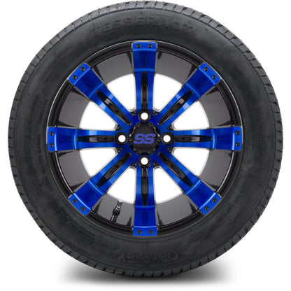MODZ® 14" Tempest Blue and Black Wheels & Street Tires Combo