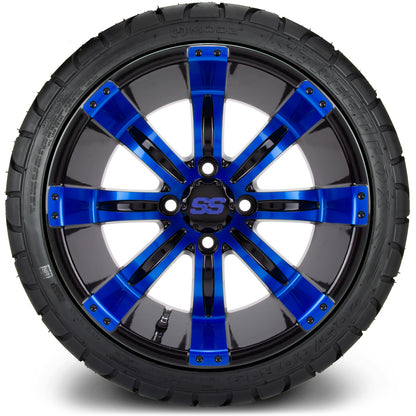 MODZ® 14" Tempest Blue and Black Wheels & Street Tires Combo