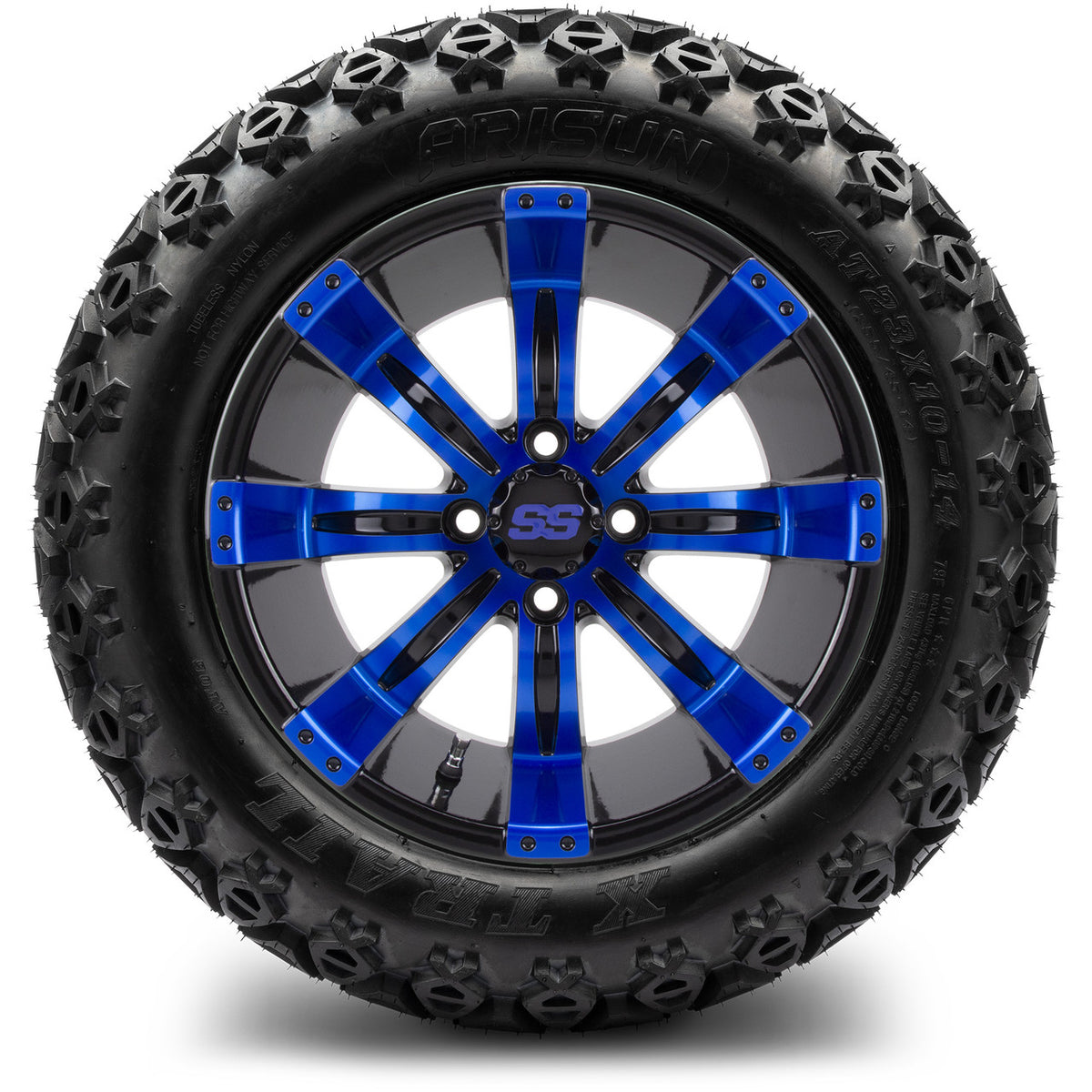 MODZ® 14" Tempest Blue and Black Wheels & Off-Road Tires Combo