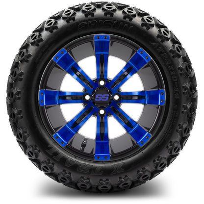 MODZ® 14" Tempest Blue and Black Wheels & Off-Road Tires Combo
