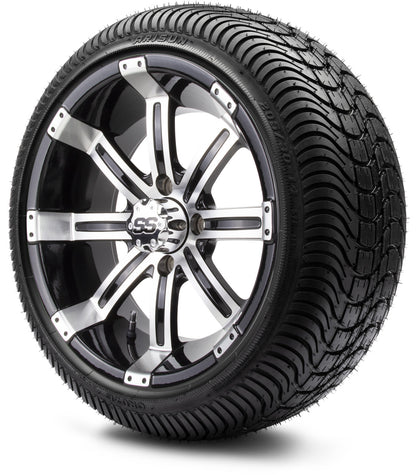 MODZ® 14" Tempest Machined Black Wheels & Street Tires Combo