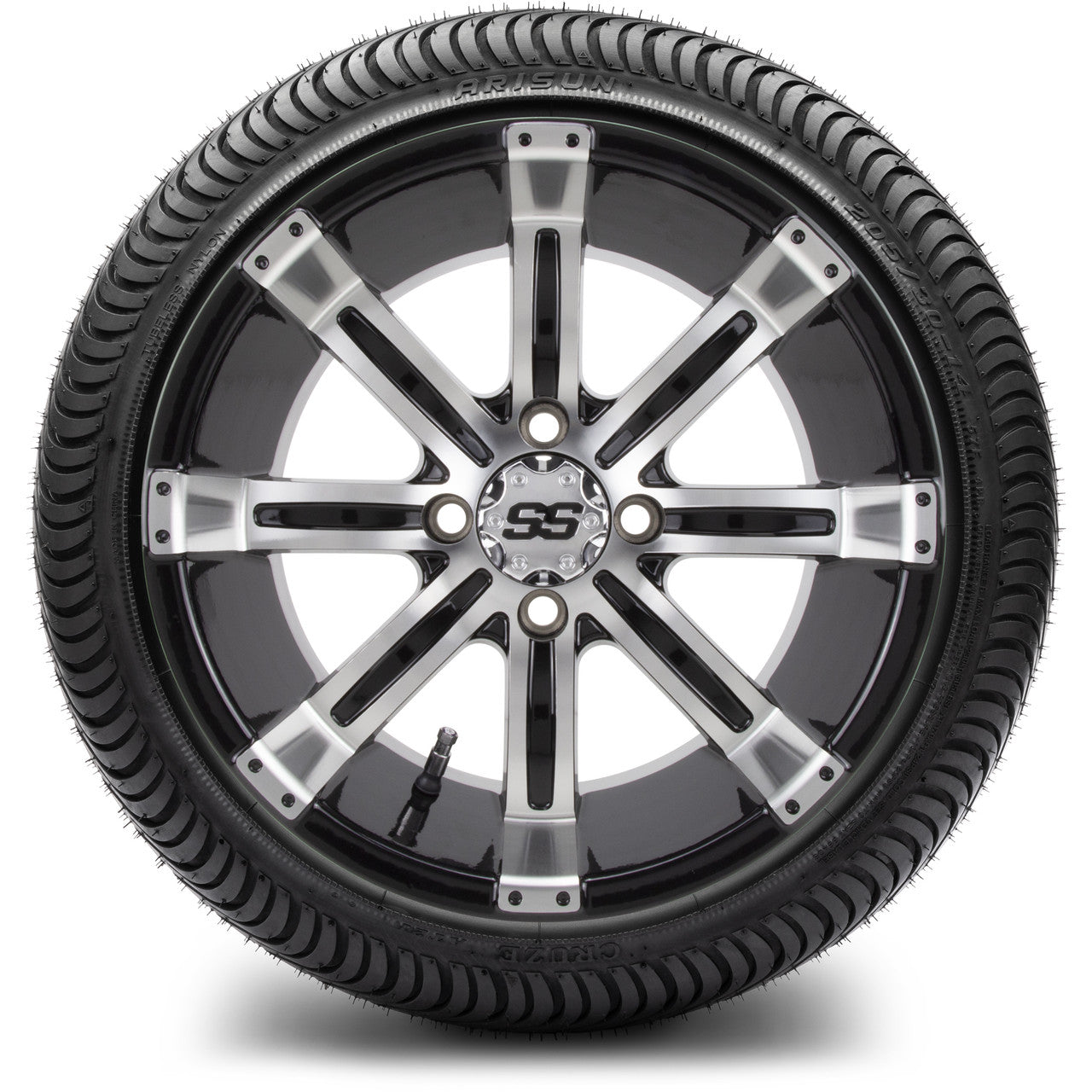 MODZ® 14" Tempest Machined Black Wheels & Street Tires Combo