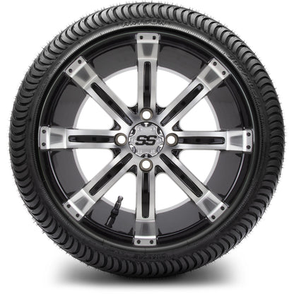 MODZ® 14" Tempest Machined Black Wheels & Street Tires Combo