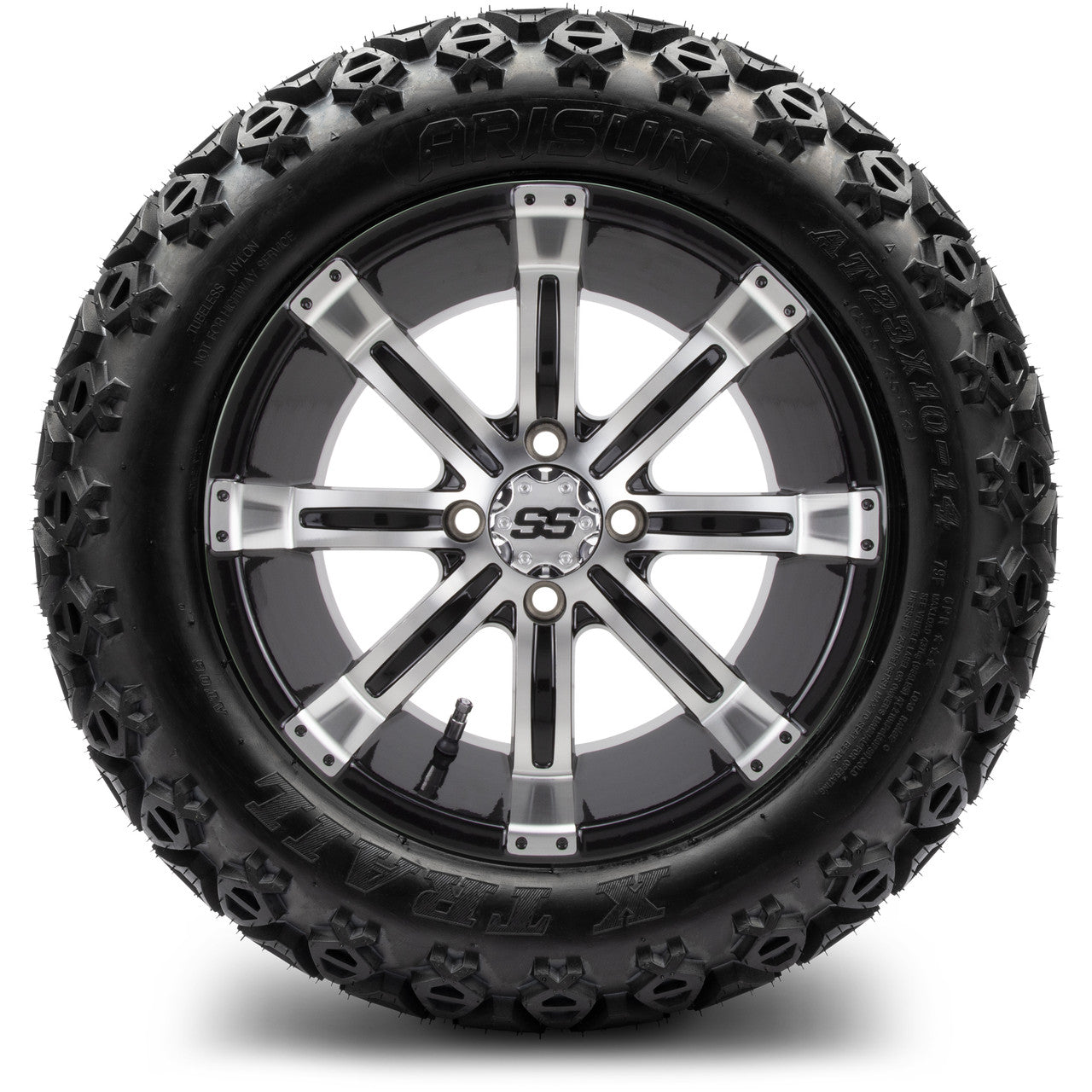 MODZ® 14" Tempest Machined Black Wheels & Off-Road Tires Combo