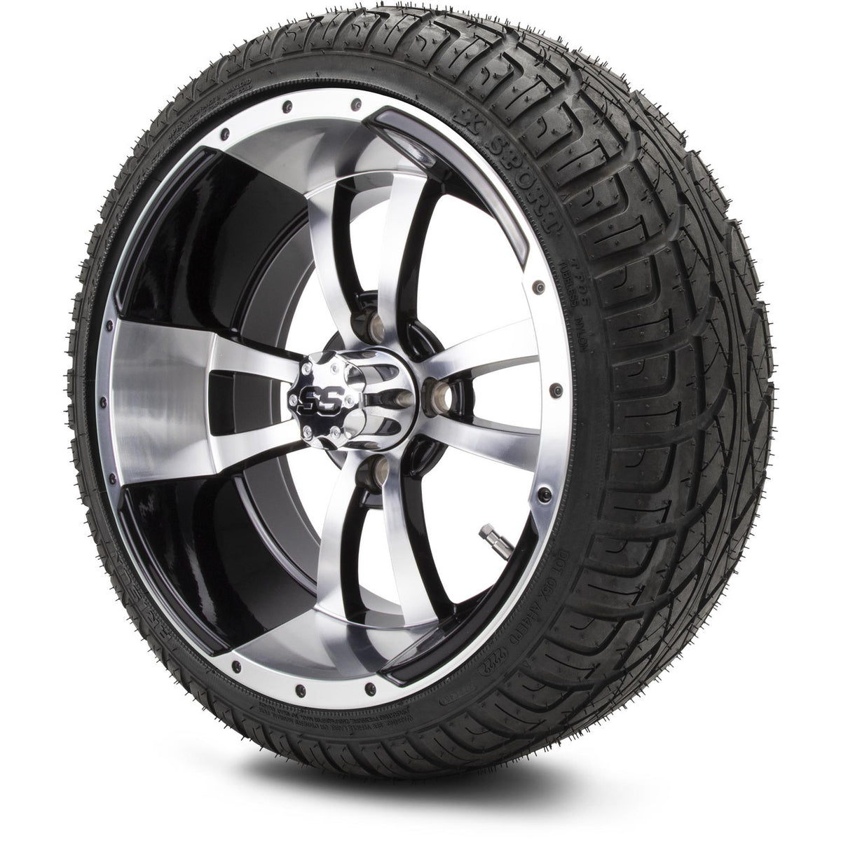 MODZ® 14" Storm Trooper Machined Black Wheels & Street Tires Combo