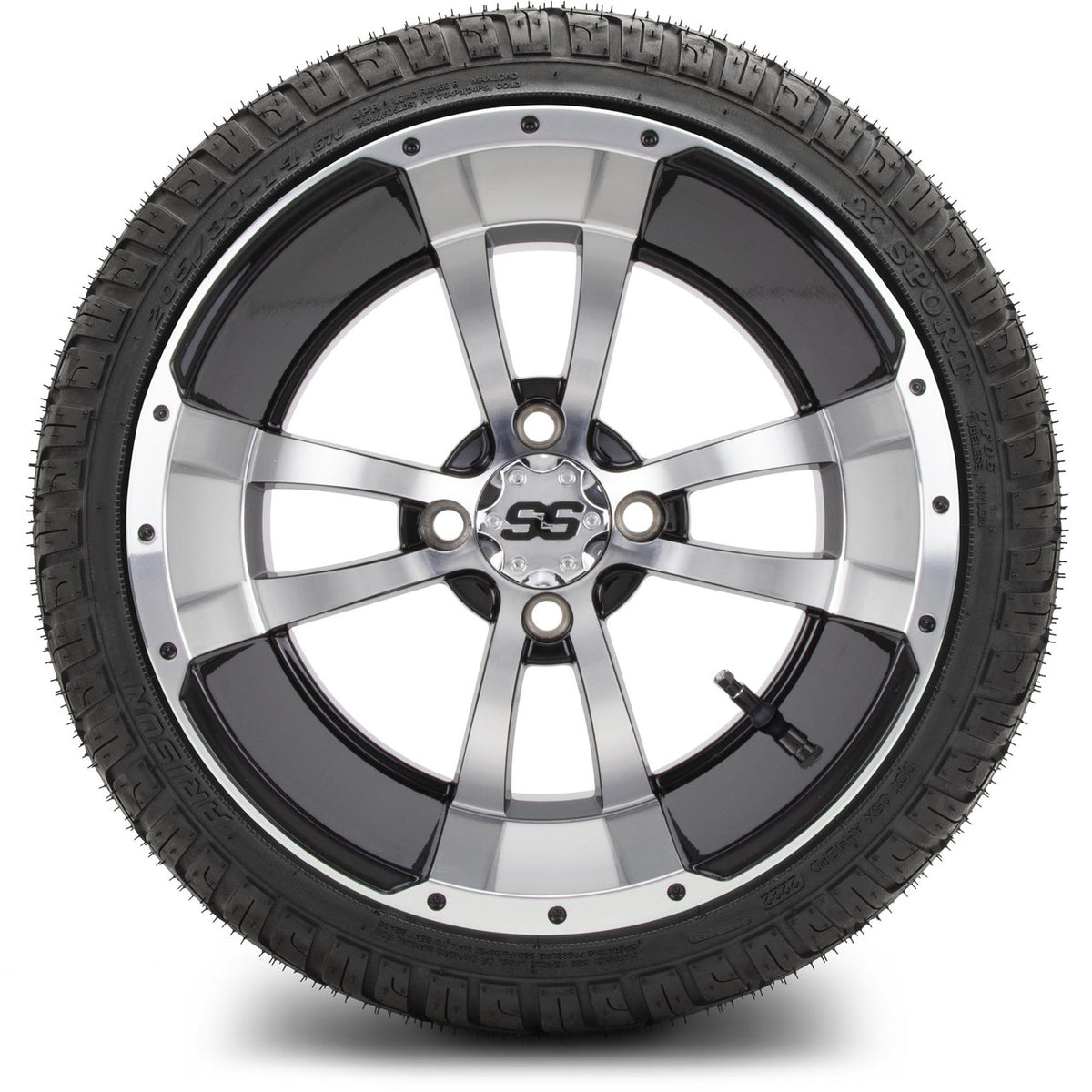 MODZ® 14" Storm Trooper Machined Black Wheels & Street Tires Combo