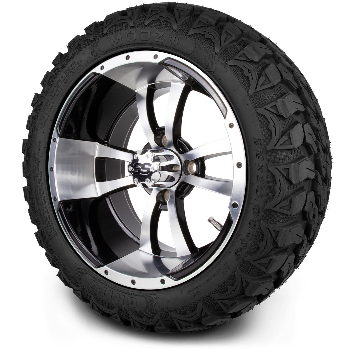 MODZ® 14" Storm Trooper Machined Black Wheels & Off-Road Tires Combo