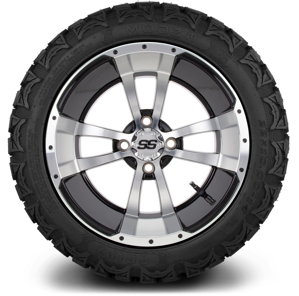 MODZ® 14" Storm Trooper Machined Black Wheels & Off-Road Tires Combo