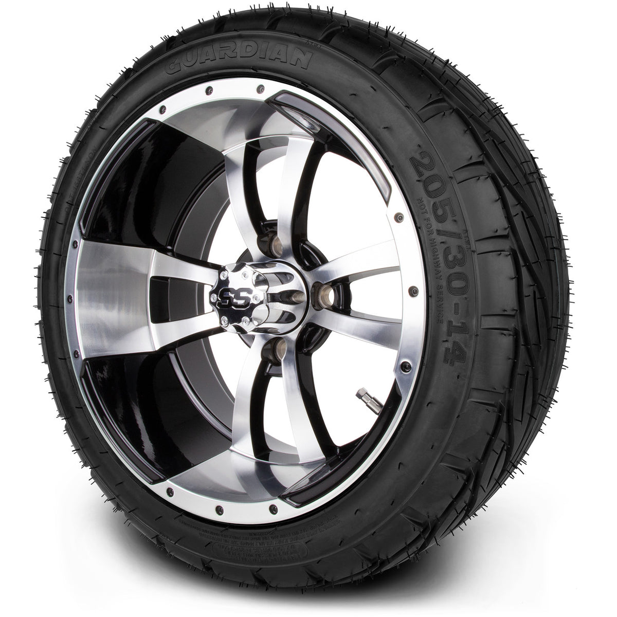 MODZ® 14" Storm Trooper Machined Black Wheels & Street Tires Combo
