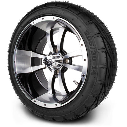 MODZ® 14" Storm Trooper Machined Black Wheels & Street Tires Combo