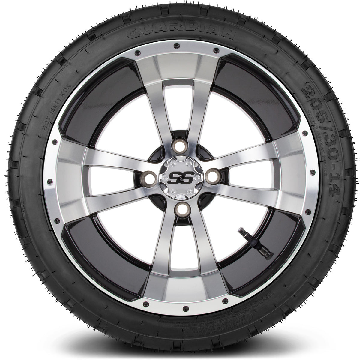 MODZ® 14" Storm Trooper Machined Black Wheels & Street Tires Combo