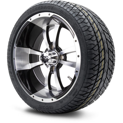 MODZ® 14" Storm Trooper Machined Black Wheels & Street Tires Combo