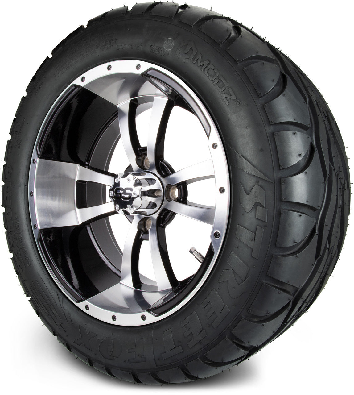 MODZ® 14" Storm Trooper Machined Black Wheels & Street Tires Combo