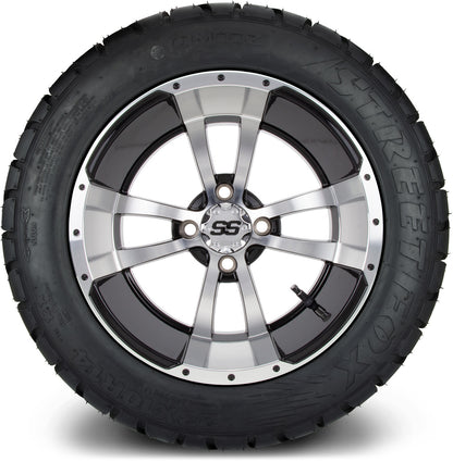 MODZ® 14" Storm Trooper Machined Black Wheels & Street Tires Combo