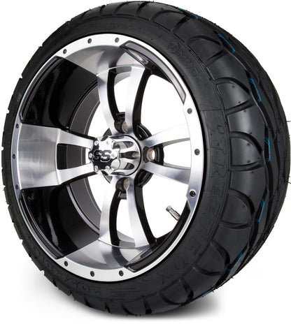 MODZ® 14" Storm Trooper Machined Black Wheels & Street Tires Combo