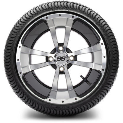 MODZ® 14" Storm Trooper Machined Black Wheels & Street Tires Combo