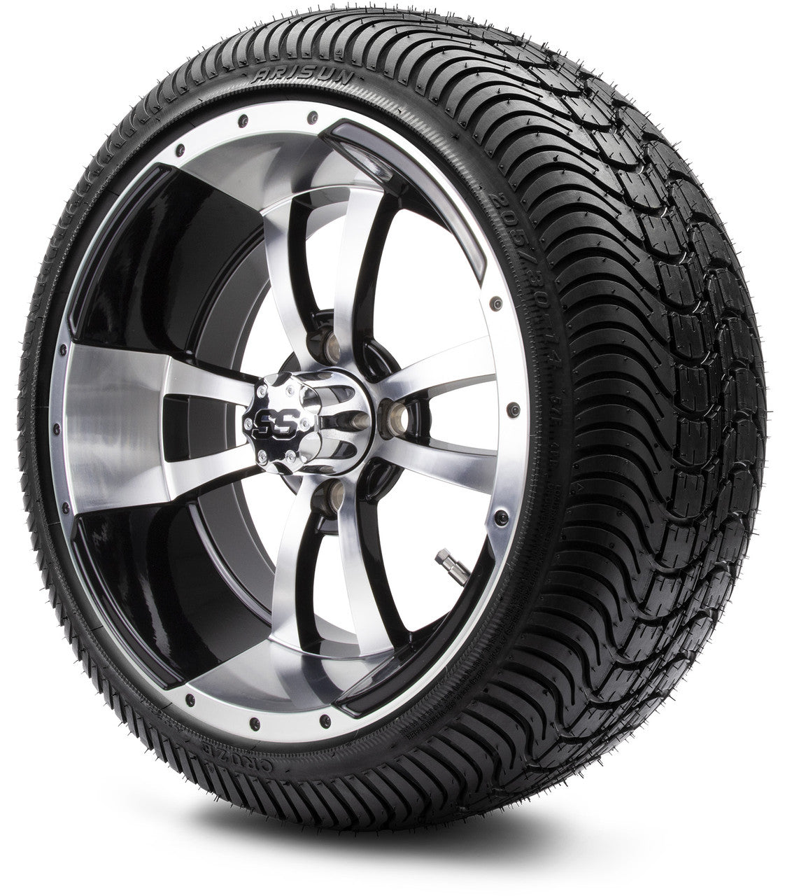 MODZ® 14" Storm Trooper Machined Black Wheels & Street Tires Combo