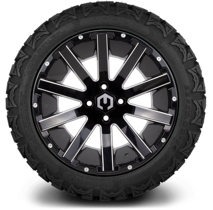 MODZ® 14" Mauler Glossy Black with Ball Mill Wheels & Off-Road Tires Combo