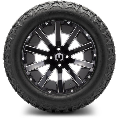 MODZ® 14" Mauler Glossy Black with Ball Mill Wheels & Off-Road Tires Combo