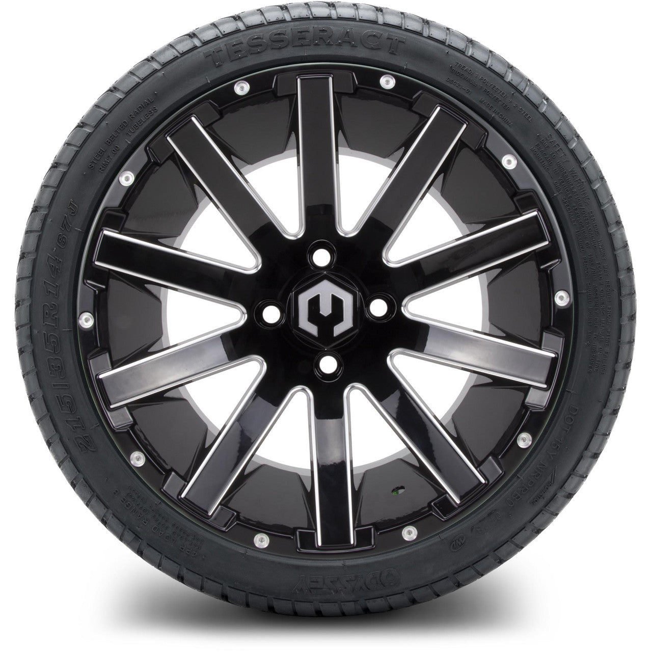 MODZ® 14" Mauler Glossy Black with Ball Mill Wheels & Street Tires Combo