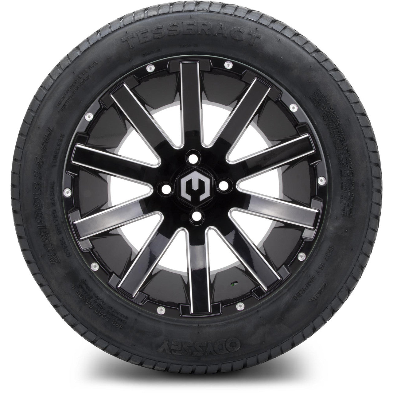 MODZ® 14" Mauler Glossy Black with Ball Mill Wheels & Street Tires Combo