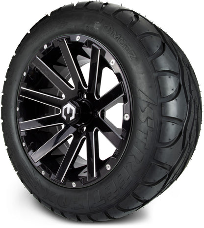 MODZ® 14" Mauler Glossy Black with Ball Mill Wheels & Street Tires Combo