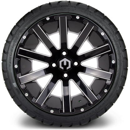 MODZ® 14" Mauler Glossy Black with Ball Mill Wheels & Street Tires Combo
