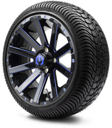 MODZ® 14" Mauler Glossy Black and Blue with Ball Mill Wheels & Street Tires Combo