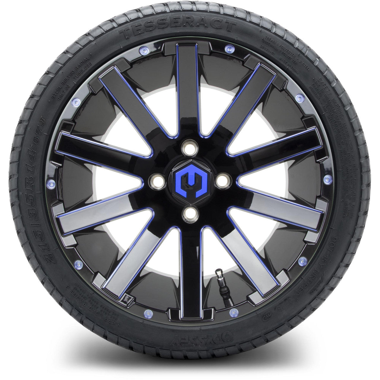 MODZ® 14" Mauler Glossy Black and Blue with Ball Mill Wheels & Street Tires Combo