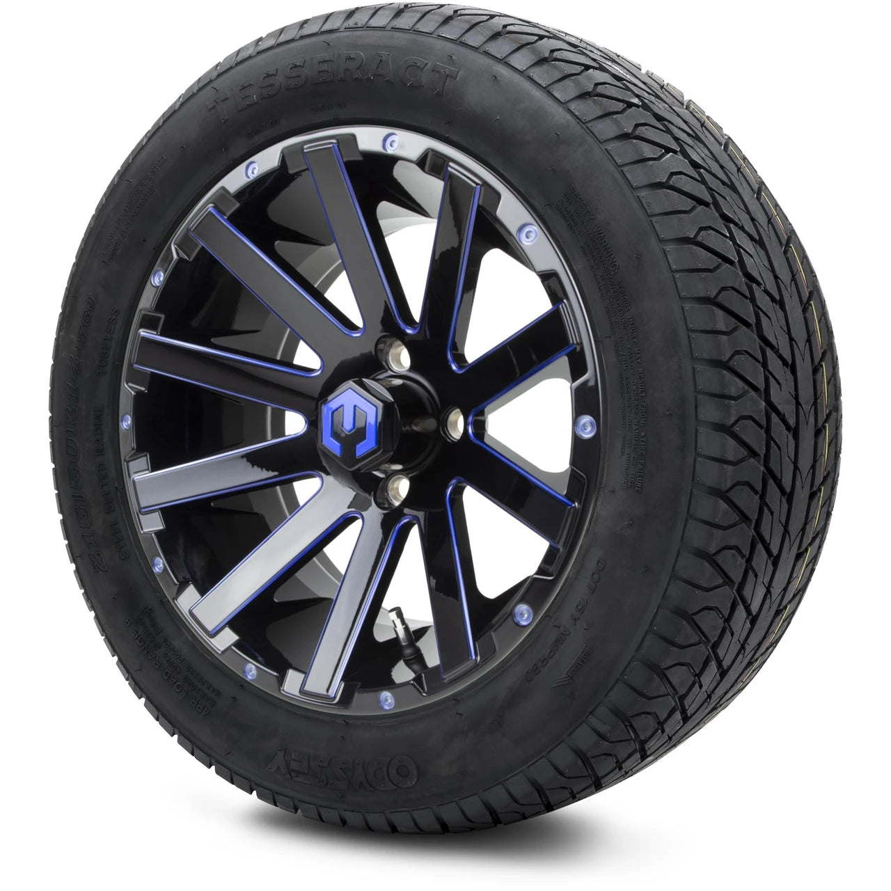 MODZ® 14" Mauler Glossy Black and Blue with Ball Mill Wheels & Street Tires Combo