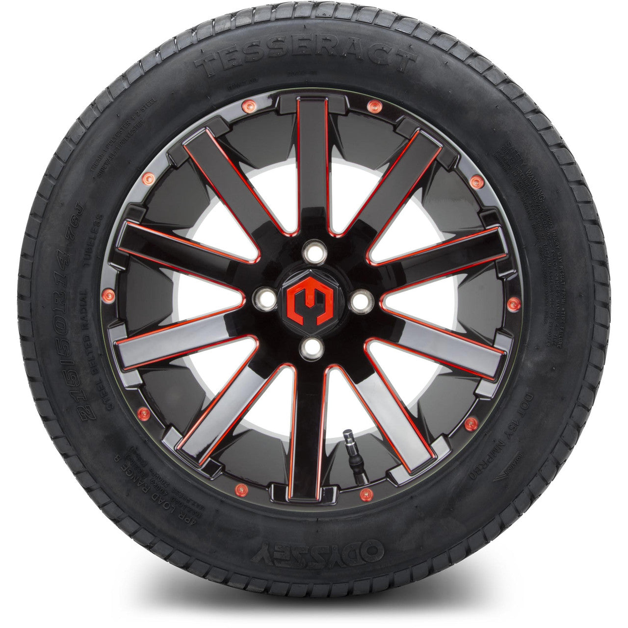 MODZ® 14" Mauler Glossy Black and Red with Ball Mill Wheels & Street Tires Combo
