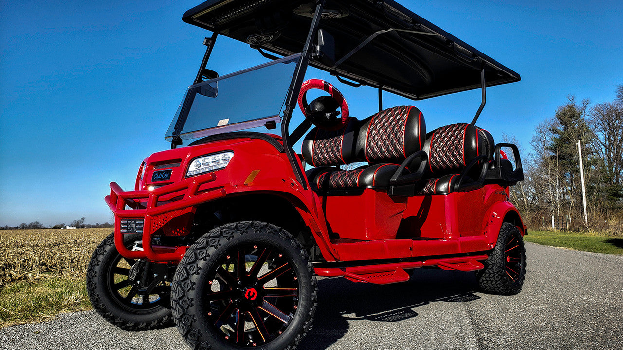 MODZ® 12" Mauler Red and Black with Ball Mill Wheels & Off-Road Tires Combo