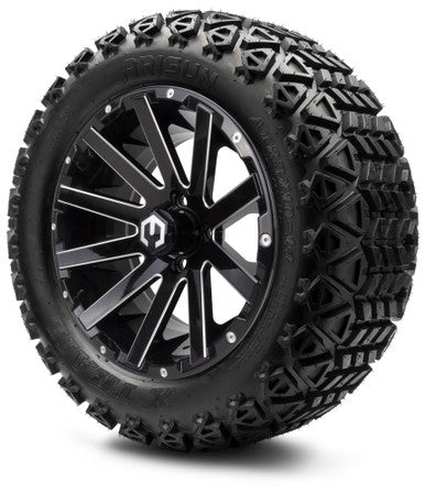 MODZ® 14" Mauler Glossy Black with Ball Mill Wheels & Off-Road Tires Combo