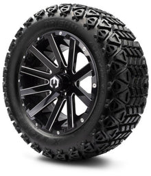 MODZ® 14" Mauler Glossy Black with Ball Mill Wheels & Off-Road Tires Combo
