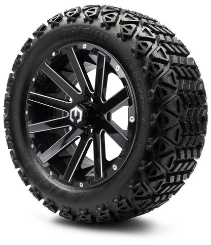 MODZ® 14" Mauler Glossy Black with Ball Mill Wheels & Off-Road Tires Combo