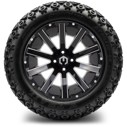 MODZ® 14" Mauler Glossy Black with Ball Mill Wheels & Off-Road Tires Combo