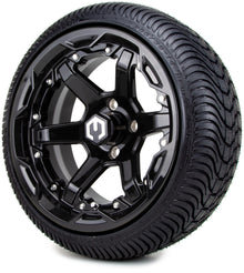 MODZ® 14" Gladiator Glossy Black Wheels and Street Tires Combo