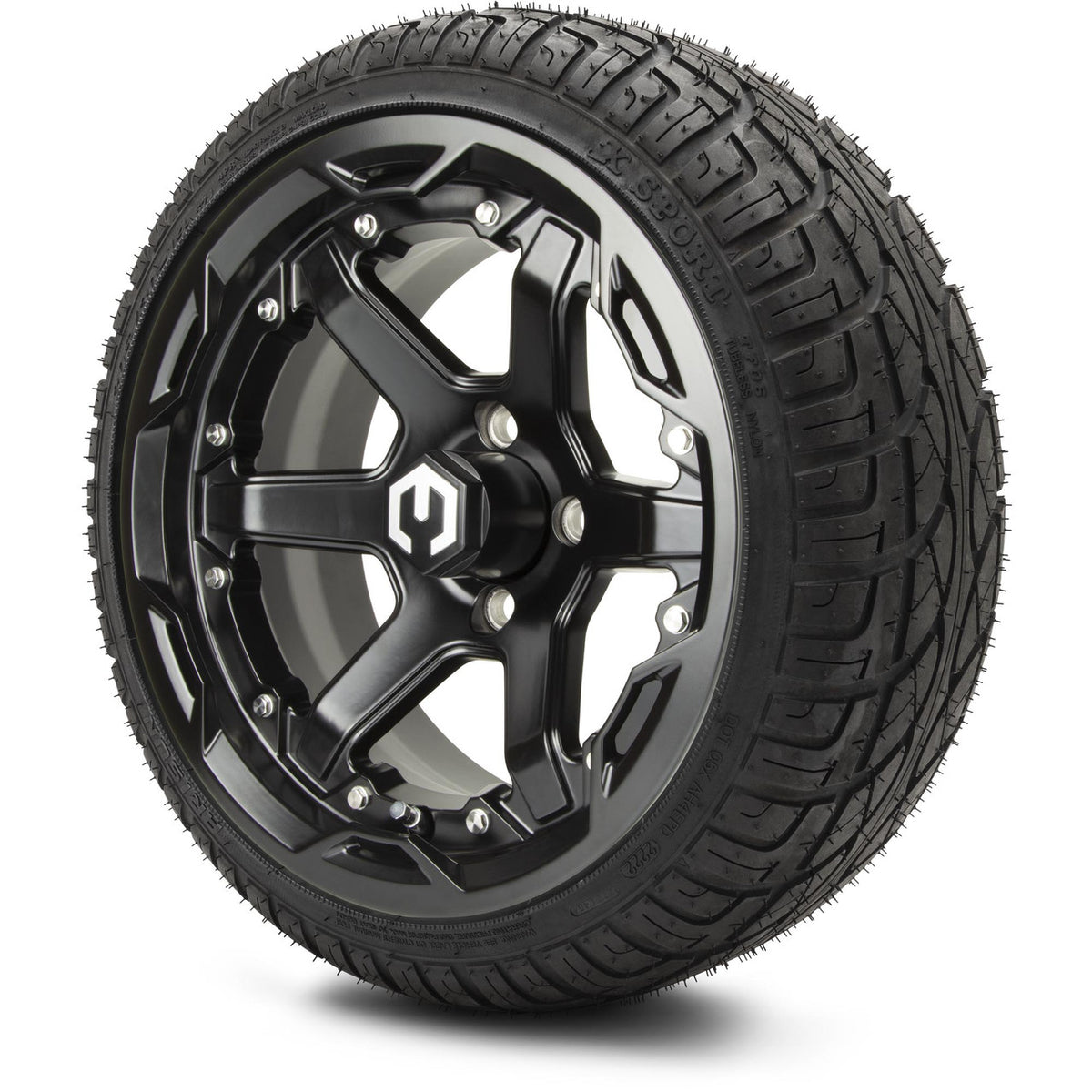 MODZ® 14" Gladiator Glossy Black Wheels and Street Tires Combo