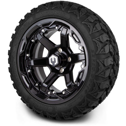 MODZ® 14" Gladiator Glossy Black Wheels and Off-Road Tires Combo
