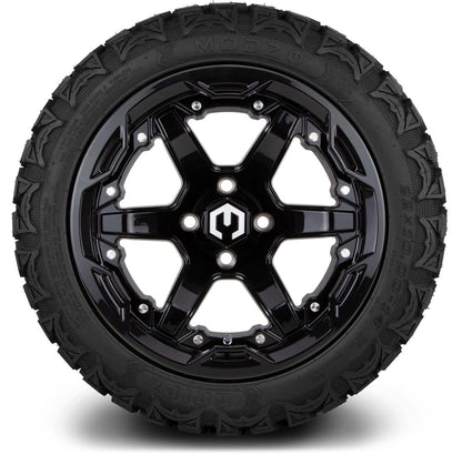 MODZ® 14" Gladiator Glossy Black Wheels and Off-Road Tires Combo