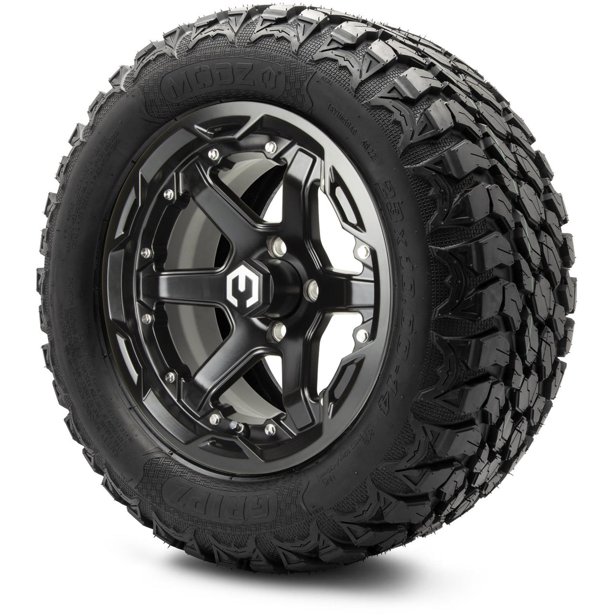 MODZ® 14" Gladiator Glossy Black Wheels and Off-Road Tires Combo