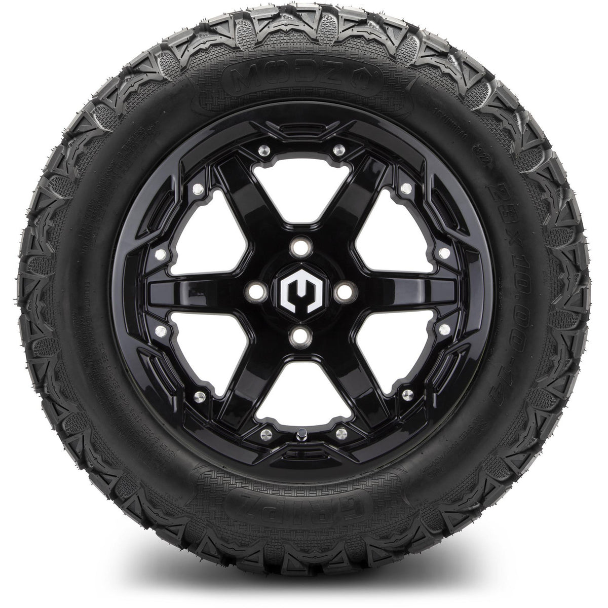 MODZ® 14" Gladiator Glossy Black Wheels and Off-Road Tires Combo