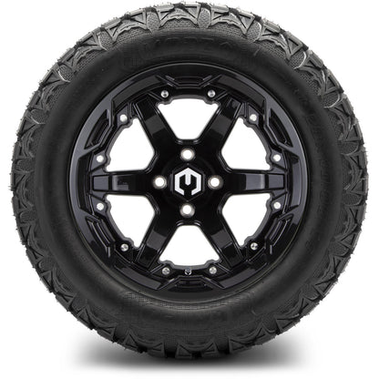 MODZ® 14" Gladiator Glossy Black Wheels and Off-Road Tires Combo