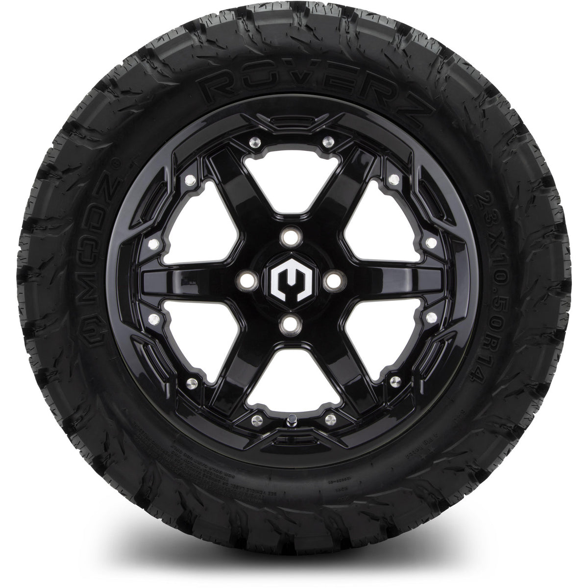 MODZ® 14" Gladiator Glossy Black Wheels and Off-Road Tires Combo