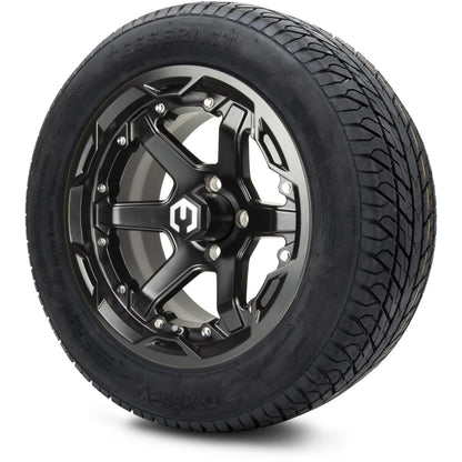 MODZ® 14" Gladiator Glossy Black Wheels and Street Tires Combo