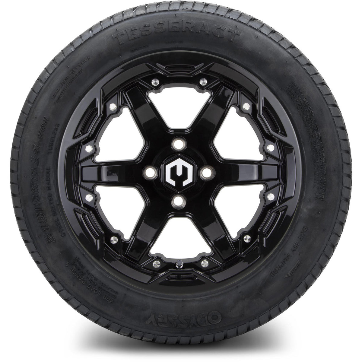 MODZ® 14" Gladiator Glossy Black Wheels and Street Tires Combo