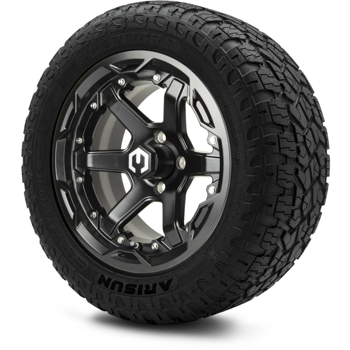MODZ® 14" Gladiator Glossy Black Wheels and Off-Road Tires Combo