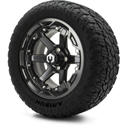MODZ® 14" Gladiator Glossy Black Wheels and Off-Road Tires Combo
